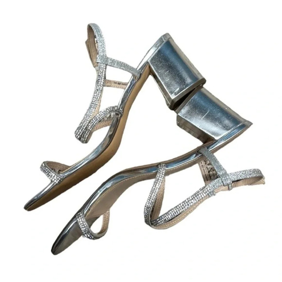 Silver L Miller Heels Size‎ 9 - Picture 3 of 9